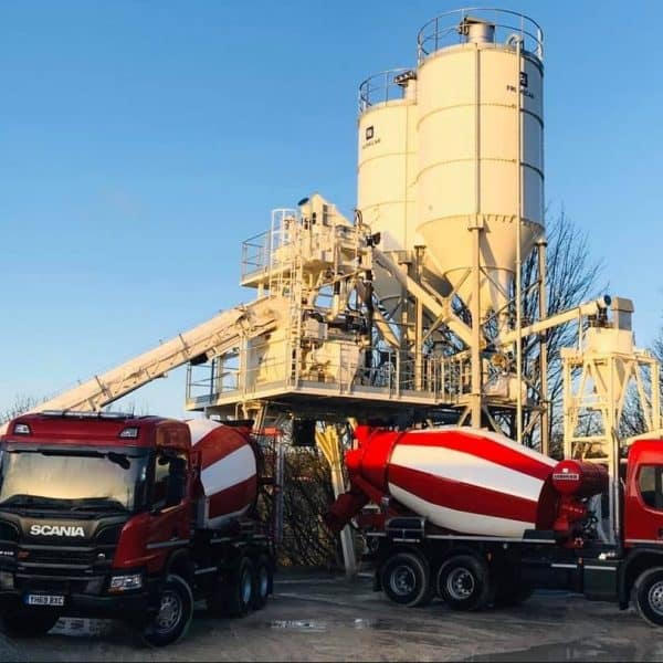 Osett ready mix concrete batch plant and trucks