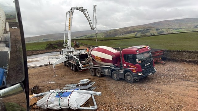 15 cubic metre concrete supply and pumping job in Huddersfield